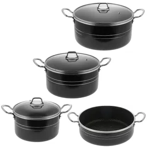 سرویس قابلمه 7 پارچه آوا طرح چدن مدل N68