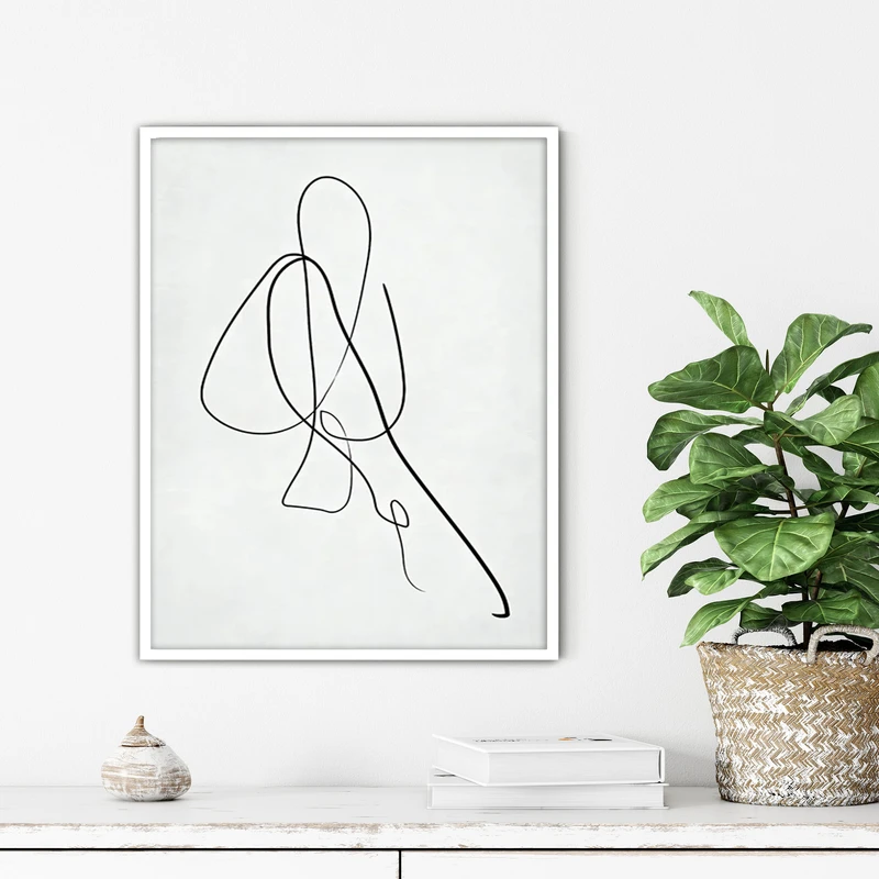 تابلو آتریسا طرح لاین آرت مدرن مدل ATFL125 فریم سفید