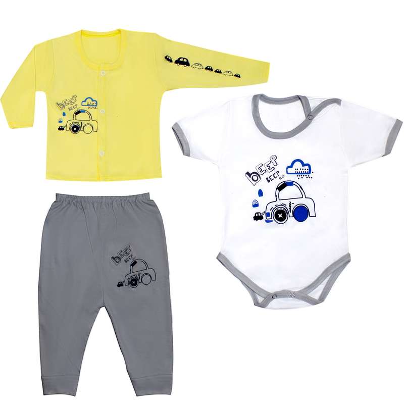 ست 3 تکه لباس نوزادی مدل CAR-ZD