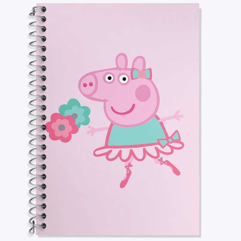 دفتر زبان 50 برگ خندالو مدل سه خط طرح پپا انیمیشن پپا پیگ Peppa pig کد 22066