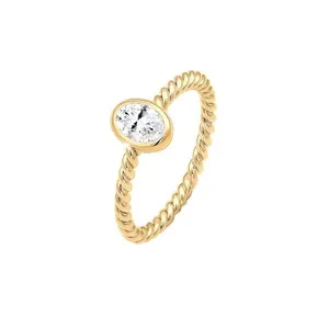 انگشتر طلا 18 عیار زنانه قیراط طرح تک سنگ کد GH5815