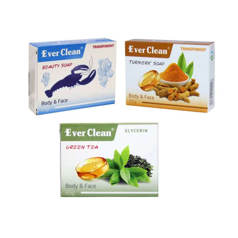صابون شستشو اورکلین مدل زردچوبه و چای سبز و خرچنگ وزن 65 گرم بسته 3 عددی صابون شستشو اورکلین مدل زردچوبه و چای سبز و خرچنگ وزن 65 گرم بسته 3 عددی