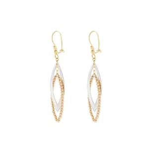 گوشواره طلا 18 عیار زنانه مدل DEGCC3-26d طرح منجوقی