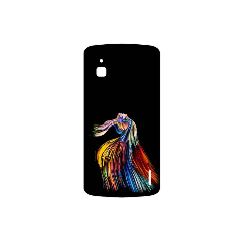 برچسب پوششی ماهوت مدل Rainbow Hair Digital Art مناسب برای گوشی موبایل گوگل Nexus 4