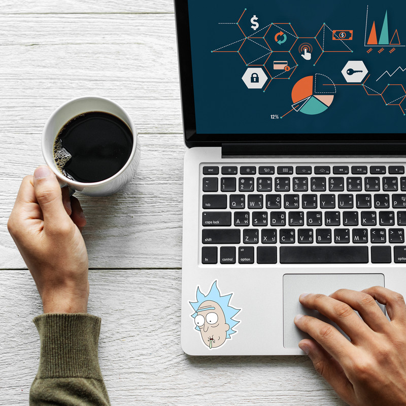 استیکر لپ تاپ لولو طرح ریک کد A01