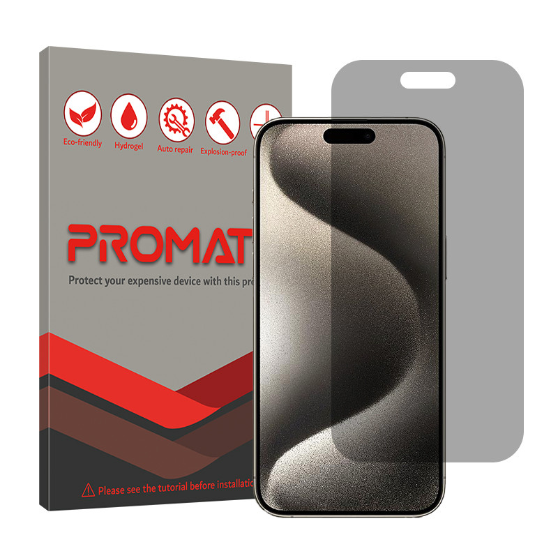 محافظ صفحه نمایش  حریم شخصی پرومیت مدل Resistant مناسب برای گوشی موبایل اپل iPhone 15 Pro Max