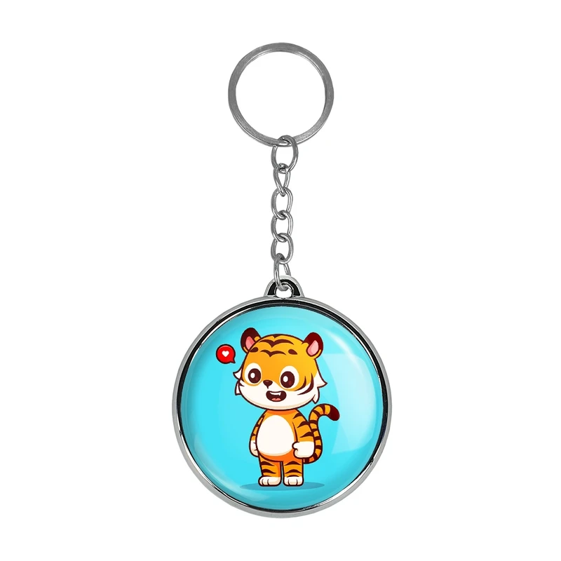 جاکلیدی خندالو طرح حیوانات بامزه ببر مدل دوطرفه کد 2970629707