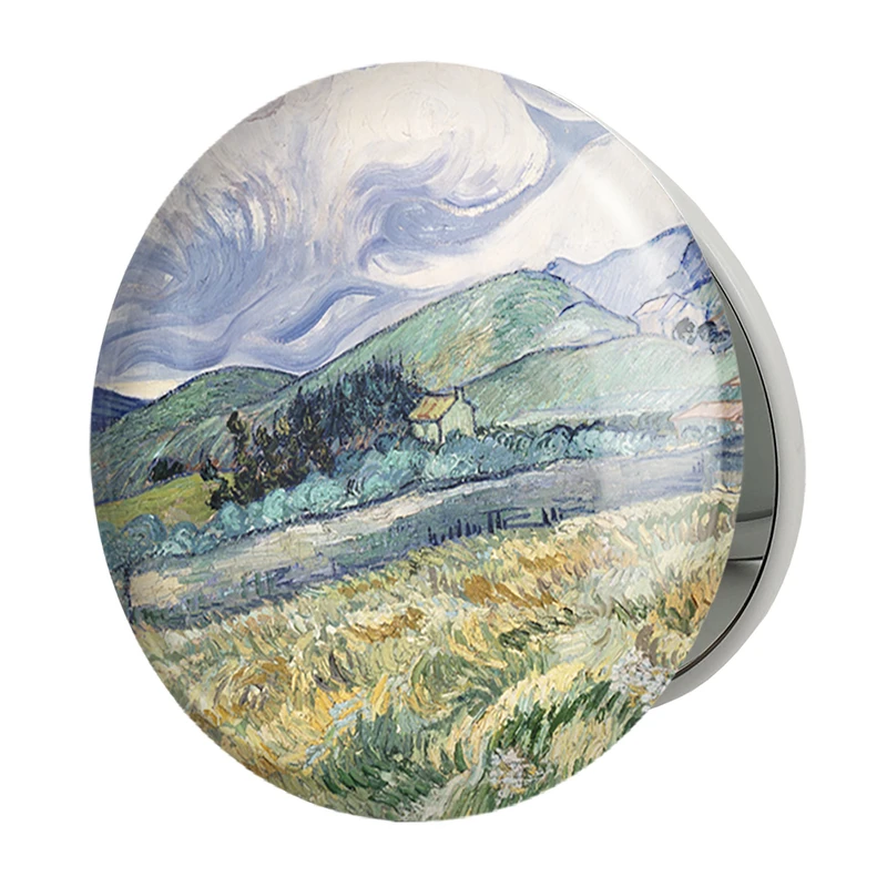 آینه جیبی خندالو طرح منظره کوه پشت بیمارستان ونسان ونگوگ (Van Gogh) مدل تاشو کد 36796