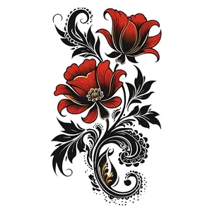 استیکر پارچه و لباس پاد آفرین طرح گل کد 965