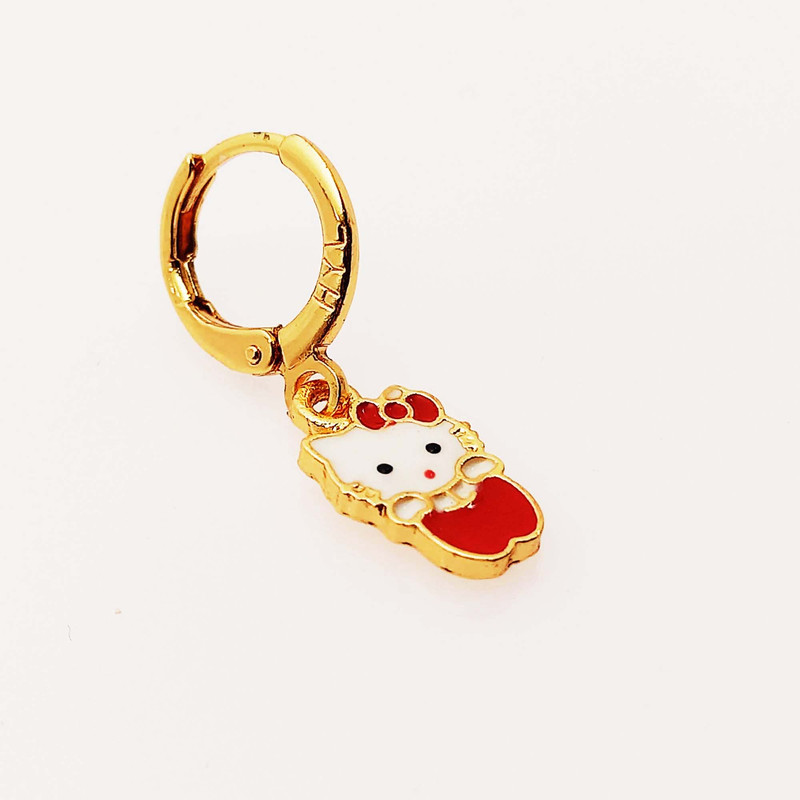 گوشواره دخترانه طرح گربه و قلب مدل 509GUD