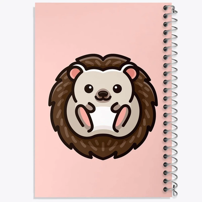 دفتر شطرنجی 50 برگ خندالو طرح حیوانات بامزه جوجه تیغی کد 28202