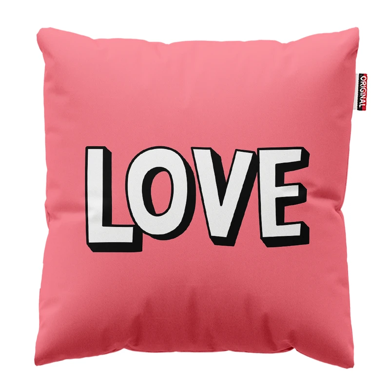 کوسن پاد آفرین مدل مینیمال طرح LOVE کد PK302780 سایز 30*30 سانتی متر