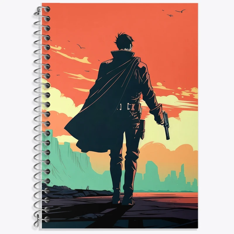 دفتر زبان 50 برگ خندالو مدل سه خط طرح کابوی (Cowboy) کد F2672