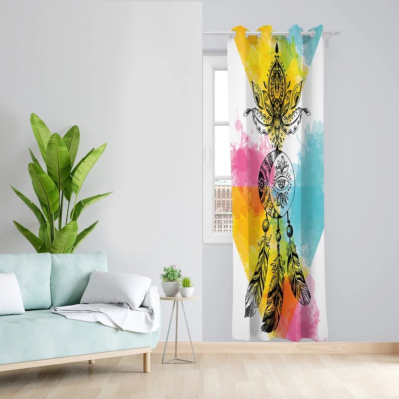 پرده طرح دریم مدل مخمل پانچی کد 2574 z سایز 140x200 سانتی متر