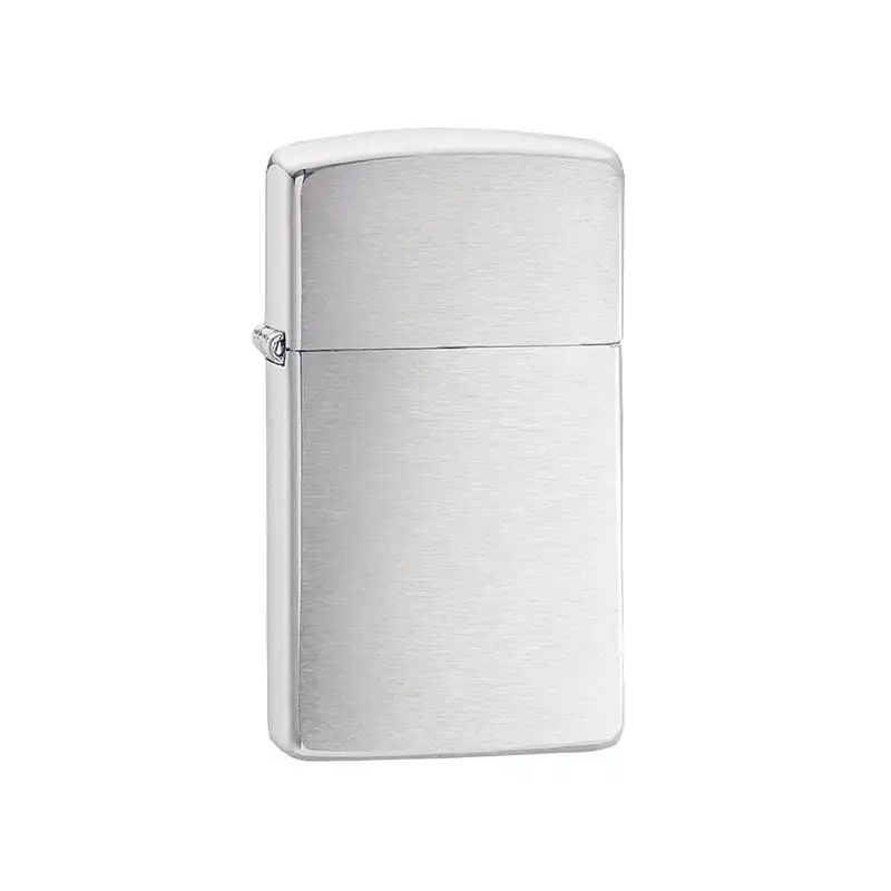 فندک زیپو مدل Slim Brushed Chrome کد 1600