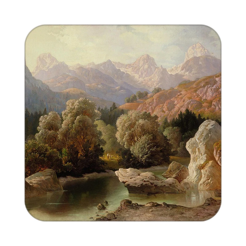 زیر لیوانی کاکتی طرح نقاشی رنگ روغن مدل mg10005