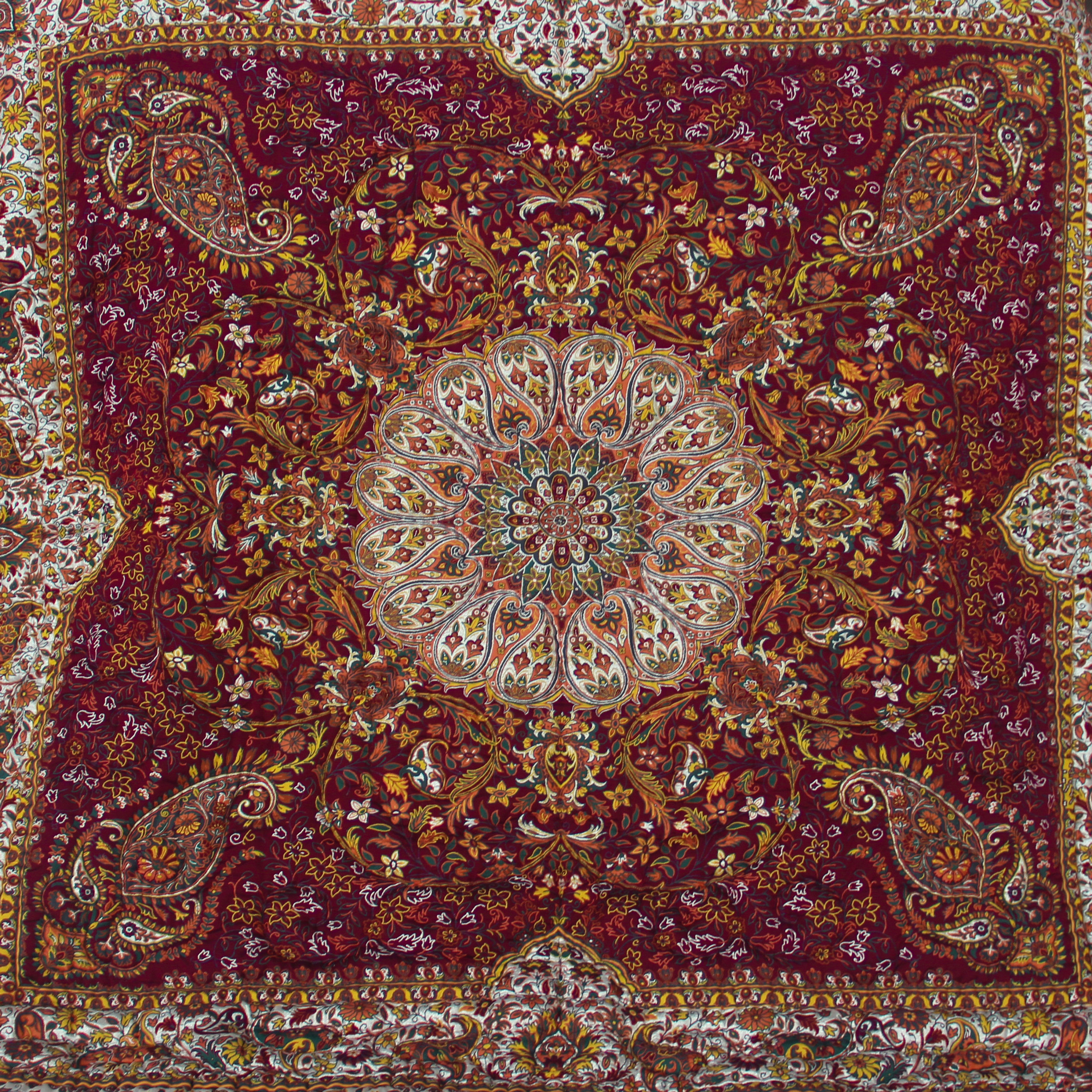 لحاف کرسی مدل ترمه خاتون کد 132 سایز 350x350 سانتی متر