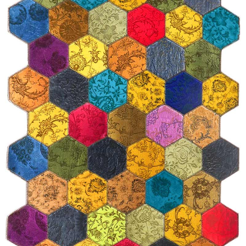 فرش پارچه ای مدل چهل تیکه نامتقارن کد 103