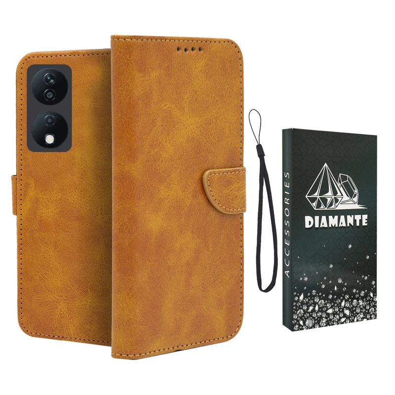 کیف کلاسوری دیامانته مدل Scusa Bk مناسب برای گوشی موبایل آنر X7B به همراه بند آویز