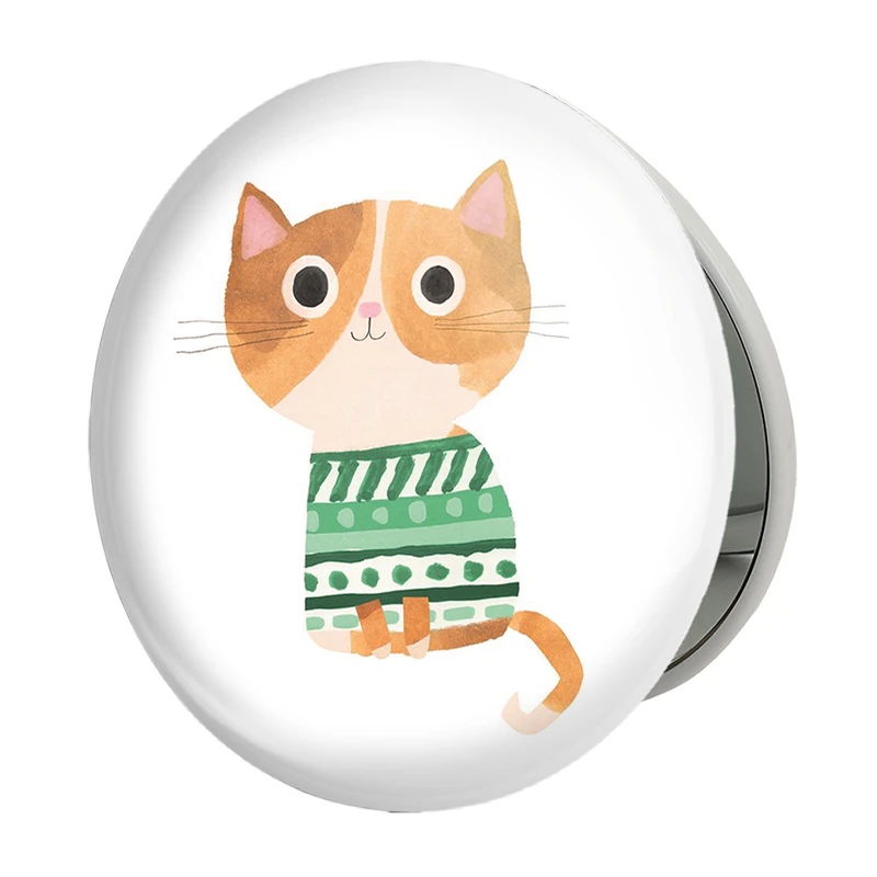 آینه جیبی خندالو طرح گربه مدل تاشو کد 5213 