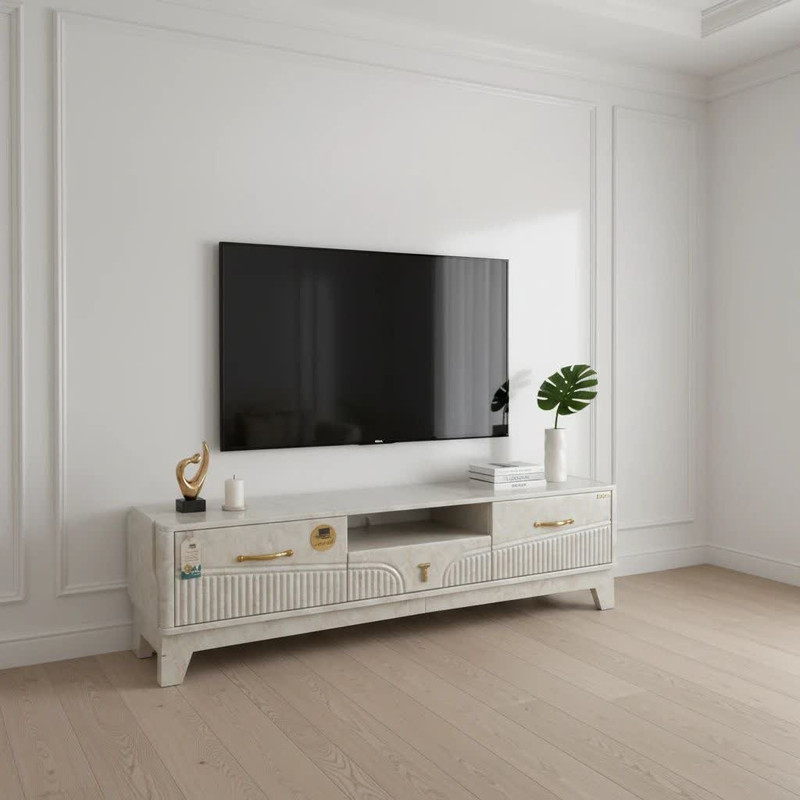 میز تلویزیون آرچین چوب مدل کبریتی  مناسب برای تلویزیون تا 65 اینچ