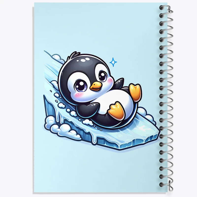 دفتر ژورنال نویسی 50 برگ خندالو مدل نقطه ای طرح پنگوئن کیوت کد F7715