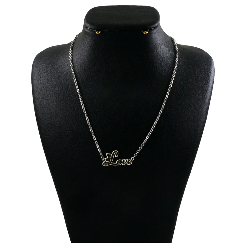 گردنبند نقره زنانه دلی جم طرح love کد D 635