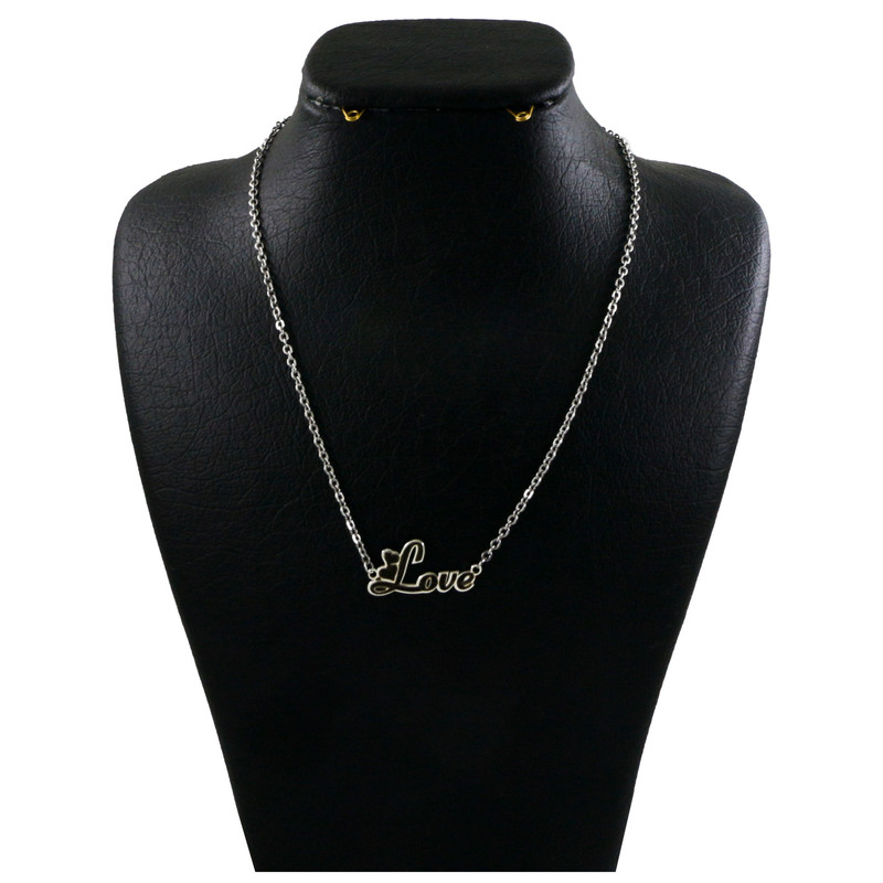 گردنبند نقره زنانه دلی جم طرح  love  کد D 635