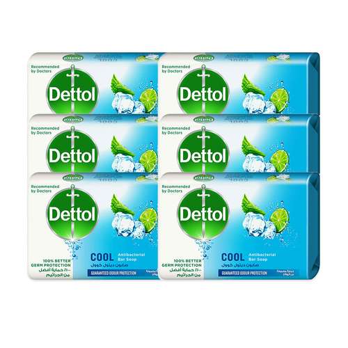 صابون ضد باکتری دتول مدل Cool وزن 100 گرم بسته 6 عددی