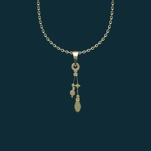 گردنبند طلا 18 عیار زنانه مدوپد مدل هندسی کد AA2-1-1034