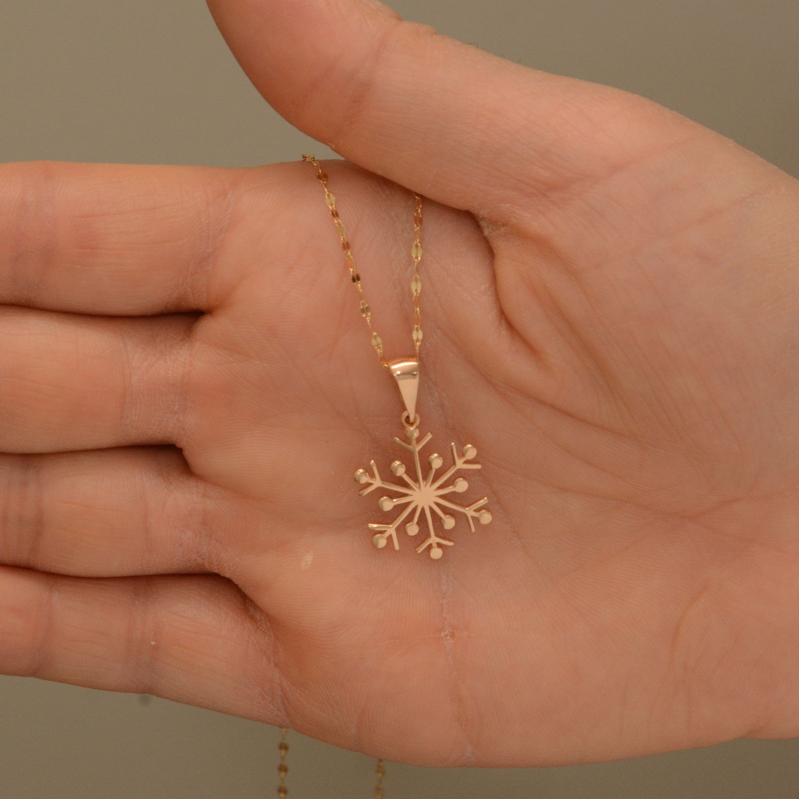 آویز گردنبند طلا 18 عیار زنانه طلای مستجابی مدل برف کد 4036 - - 2