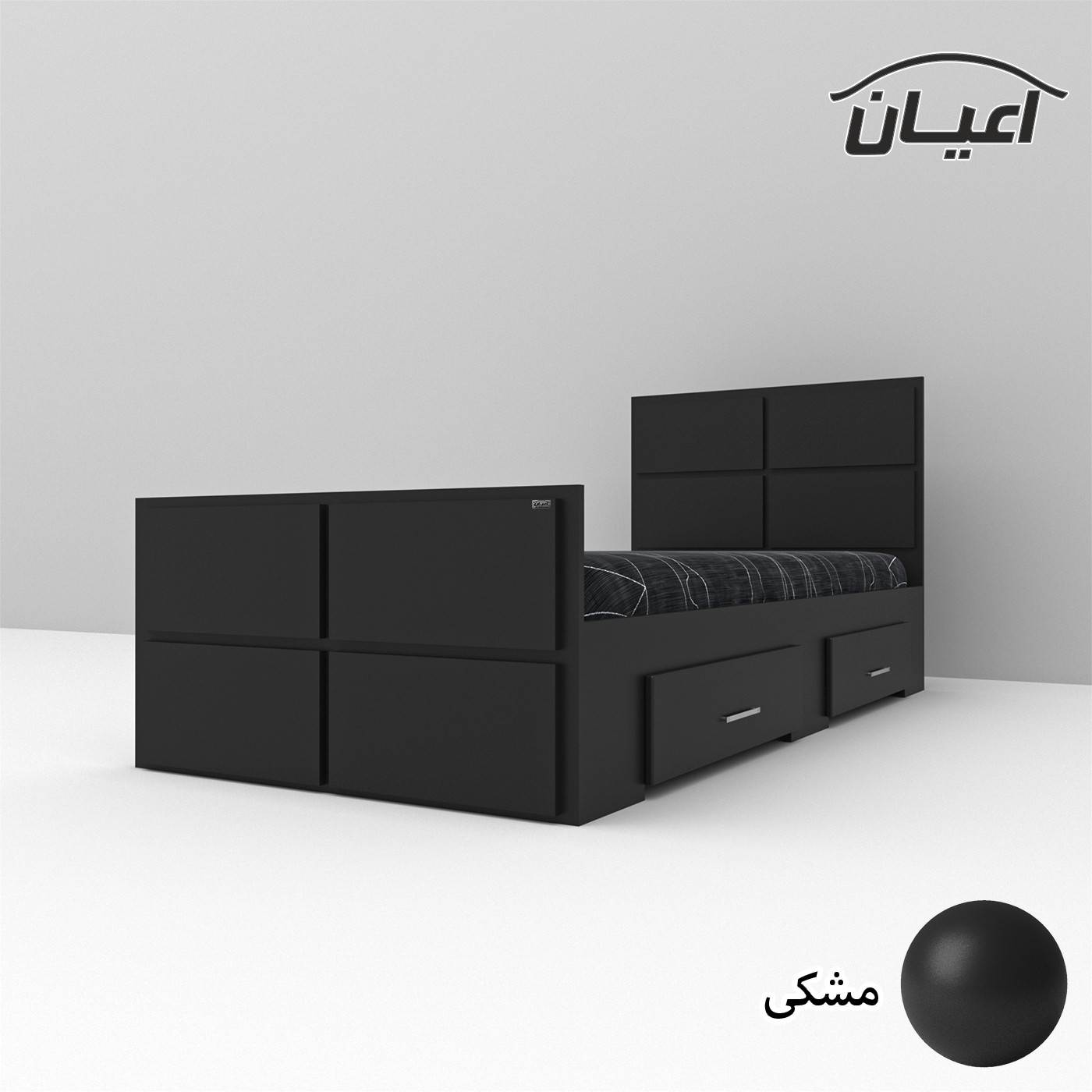 تخت خواب یک نفره اعیان مدل FH535 طرح اسپرت سایز 200×120 سانتی متر