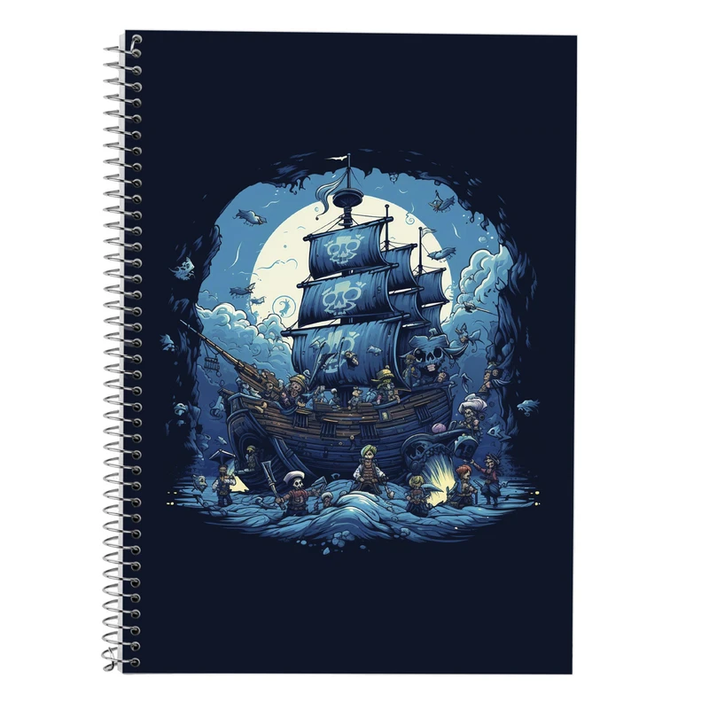 دفتر زبان 50 برگ مدوپد مدل دوخط طرح وان پیس One Piece کد DF11548