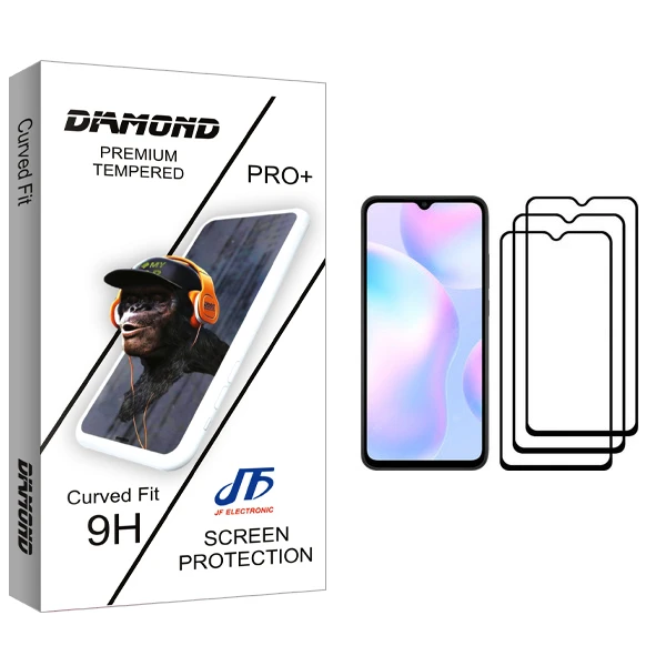 محافظ صفحه نمایش جی اف مدل Diamond glass مناسب برای گوشی موبایل شیائومی Redmi 9A بسته سه عددی