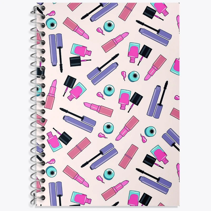 دفتر لغت 50 برگ خندالو طرح پترن لوازم آرایش کد N1135