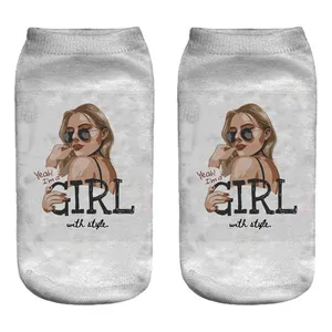 جوراب پابان طرح دختر مدل 1161