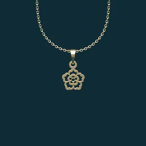 گردنبند طلا 18 عیار زنانه مدوپد مدل گل کد AA2-1-1279