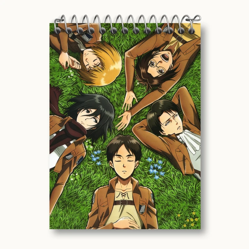 دفتر یادداشت 50 برگ خندالو مدل انیمه اتک آن تایتان Attack on Titan کد 4843