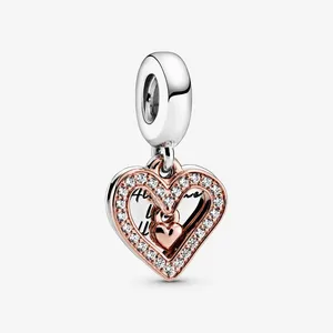 آویز گردنبند نقره زنانه پاندورا مدل Sparkling Freehand Heart Dangle