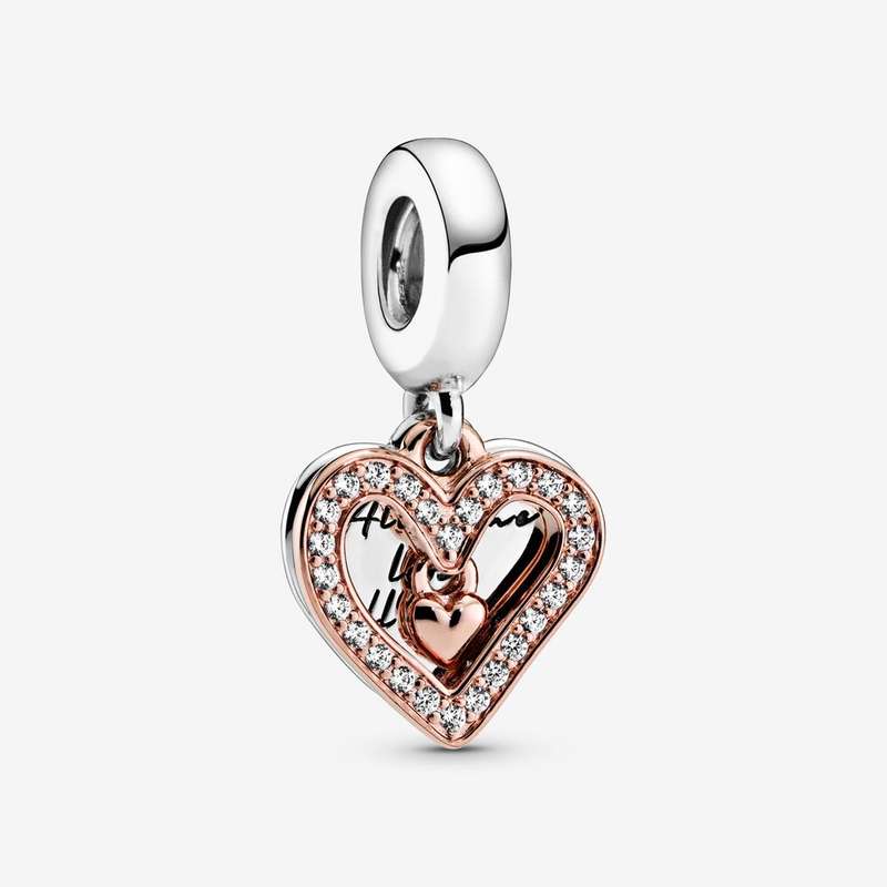 آویز گردنبند نقره زنانه پاندورا مدل Sparkling Freehand Heart Dangle