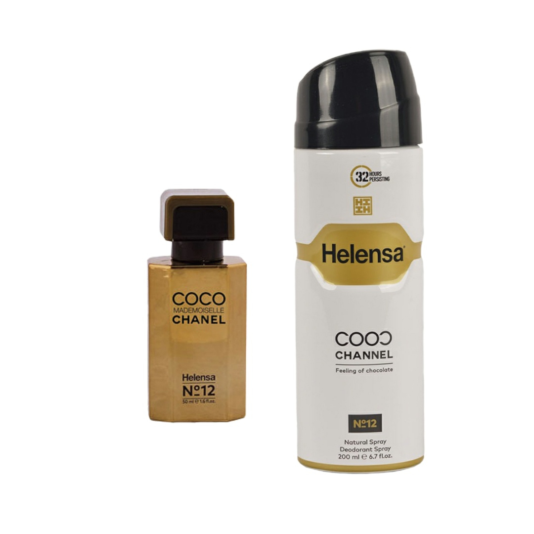 ادو پرفیوم زنانه هلنسا مدل Coco Chanel حجم 50 میلی لیتر به همراه اسپری زنانه مدل Coco Chanel حجم 200 میلی لیتر