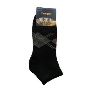 جوراب ساق کوتاه مردانه مدل پشمی حوله ای رنگ مشکی