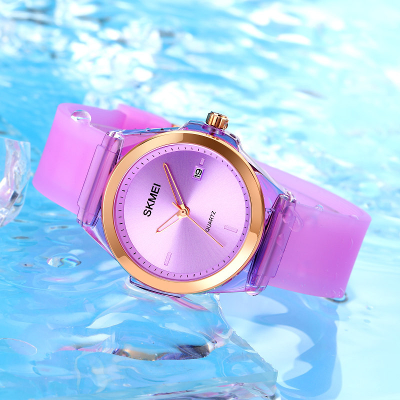 ساعت مچی عقربه ای دخترانه اسکمی مدل بند سیلیکون sk1