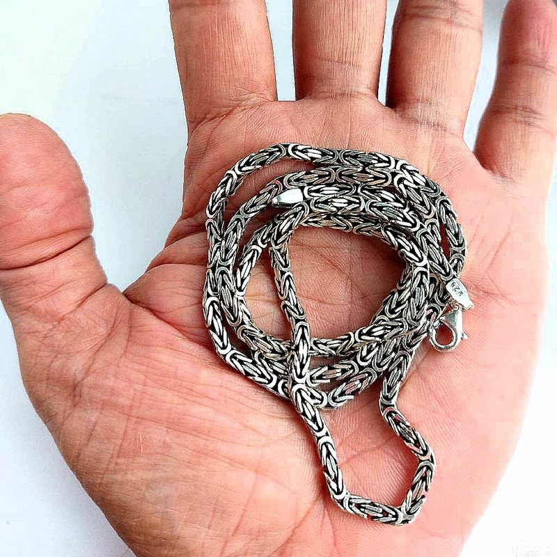 زنجیر نقره مردانه مدل کرال