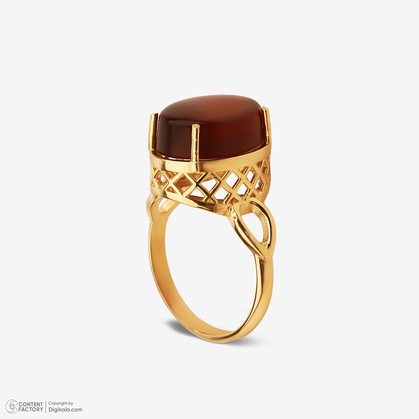 انگشتر طلا کم اجرت 18 عیار زنانه گلدم مدل R344008 سایز 56 -  - 4