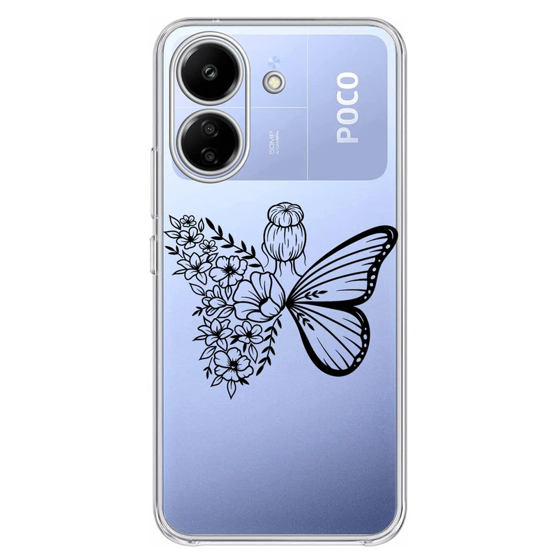 کاور مگافون طرح دختر پروانه ای مدل C53-B مناسب برای گوشی موبایل شیائومی Redmi 13C 4G
