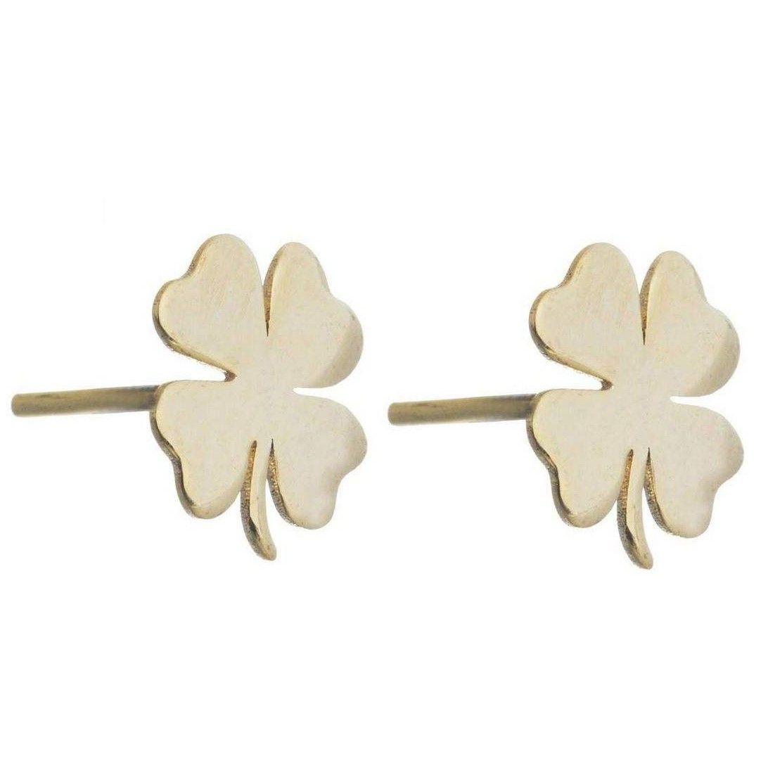 گوشواره طلا 18 عیار زنانه قیراط طرح شبدر کد GH3831 -  - 3