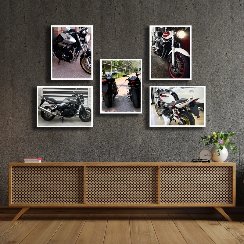 تابلو بکلیت مدل قاب شاسی اسطوره موتور سنگین مدل هوندا سی بی HONDA CB1300SF AUTOMAXX  کد W-MR-1107 فریم سفید مجموعه 5 عددی