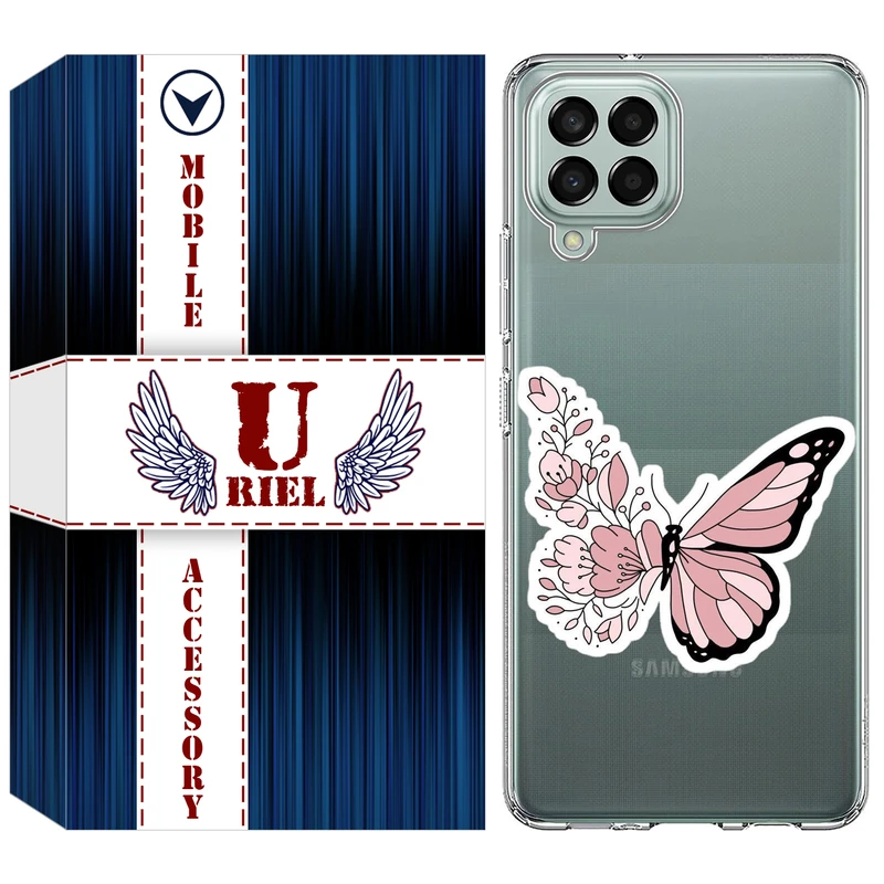 کاور یوریل مدل Clear کد 98 طرح پروانه مناسب برای گوشی موبایل سامسونگ Galaxy A12 / A12 Nacho / M12 / F12