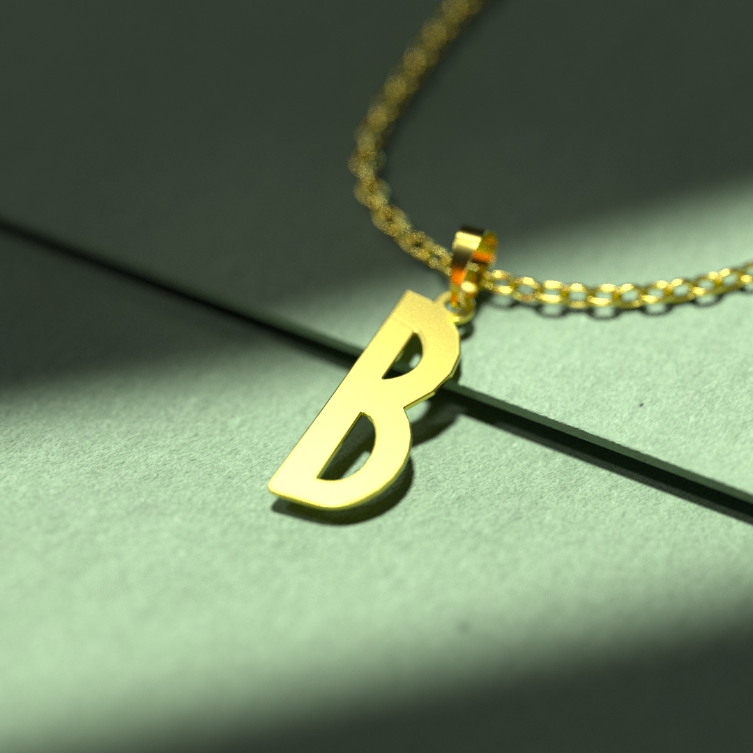 گردنبند طلا 18 عیار زنانه مدوپد مدل حرف B کد H3-1-1134